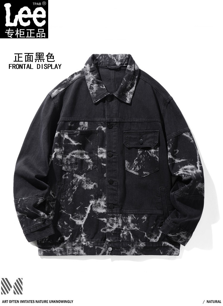 JACKET JEANS Lee tpab Autumn New Men's Fashion Edition Lee Denim American Fashion Brand High Street 