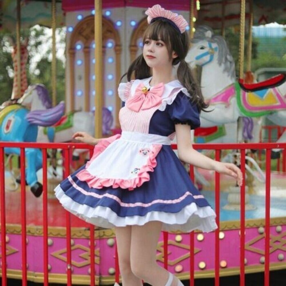 Cafe Maid Costume COSPLAY Putri Pakaian Kecil Wanita Rol Pemain Pesta Uniform Besar