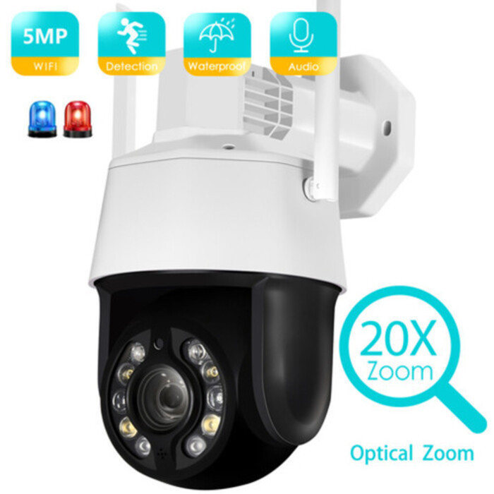 BESDER 20X Optical Zoom 5MP WiFi PTZ Outdoor Ai CCTV Audio 100M IR Night Vision IP Camera - Keamanan