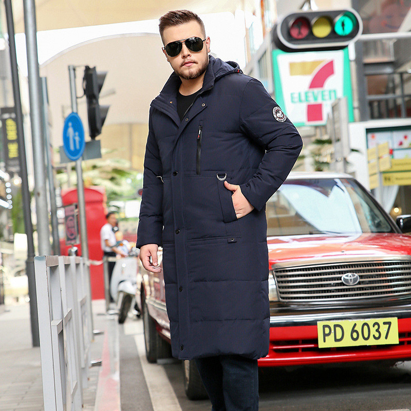 Jaket Tebal Pria  Panjang lutut ekstra besar bawah untuk pria dengan tambahan dan klasik baru tebal 