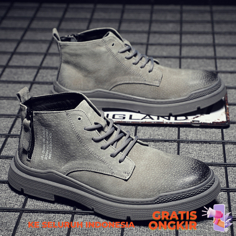 Sepatu Boots Pria Casual  Martin boots pria tinggi 2022 gaya British baru versatile tuntut pakaian k