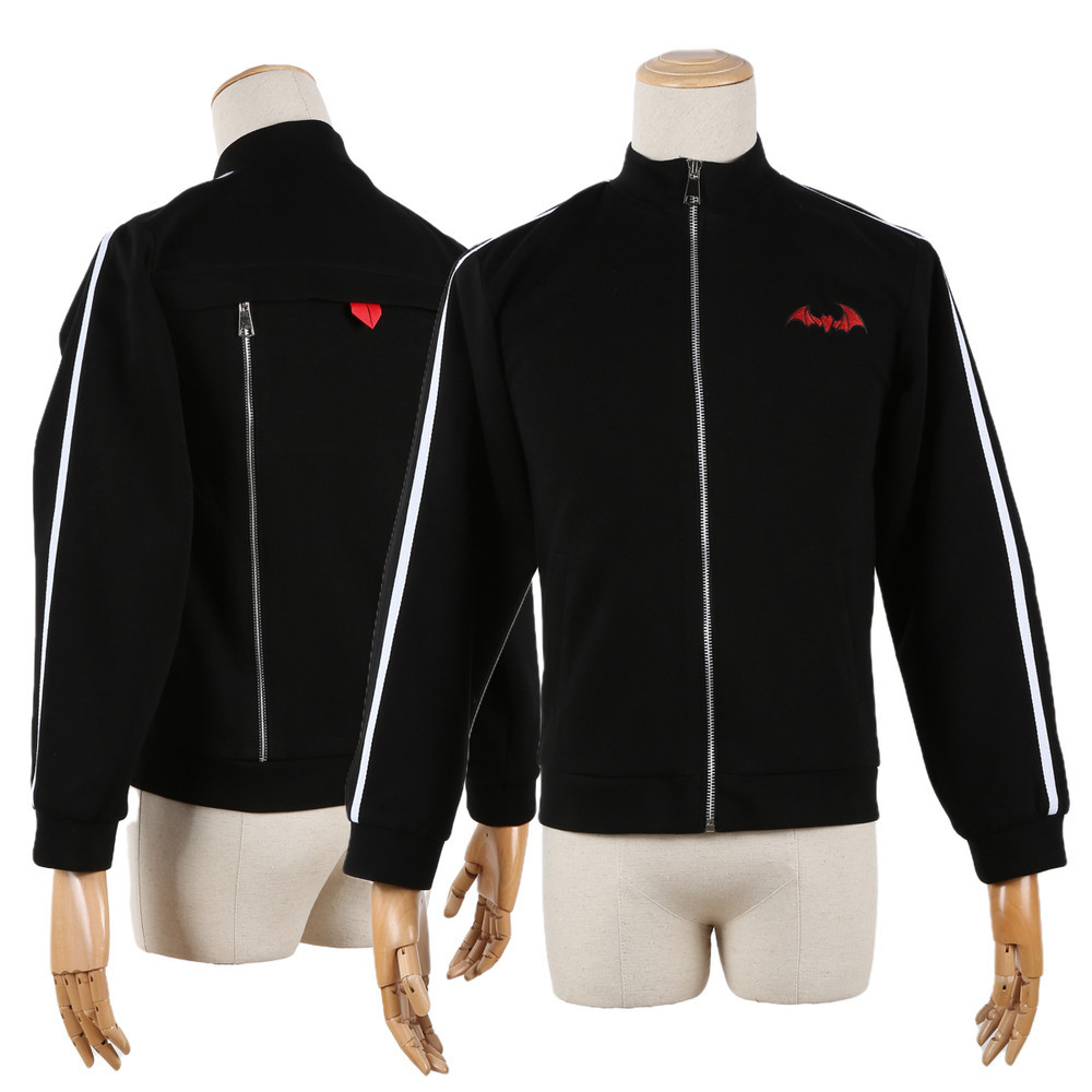 HOLOUN Vtuber Cosplay Kostum Kuzuha YouTuber Virtual Black Bat Jacket Kasual Pakai Coat Natal Hadiah