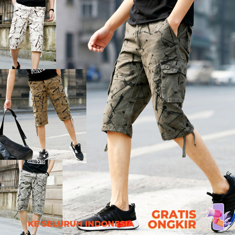 Celana Pendek Pria  Musim panas 2017 Capris Large Men's Work Leisure Multi Pocket Youth Horse Pants 