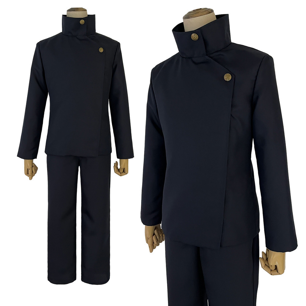 HOLOUN Jujutsu JJK Manga Anime Fushiguro Megumi Cosplay Costume Wig Dark Blue Jacket Pants Uniform R
