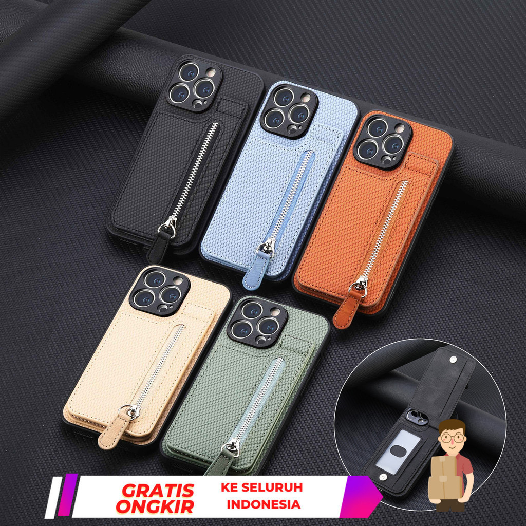 Case Lucu  Sesuai untuk iPhone 15 naik turun membuka dan menutup stand dompet, tas zipper, masukan k