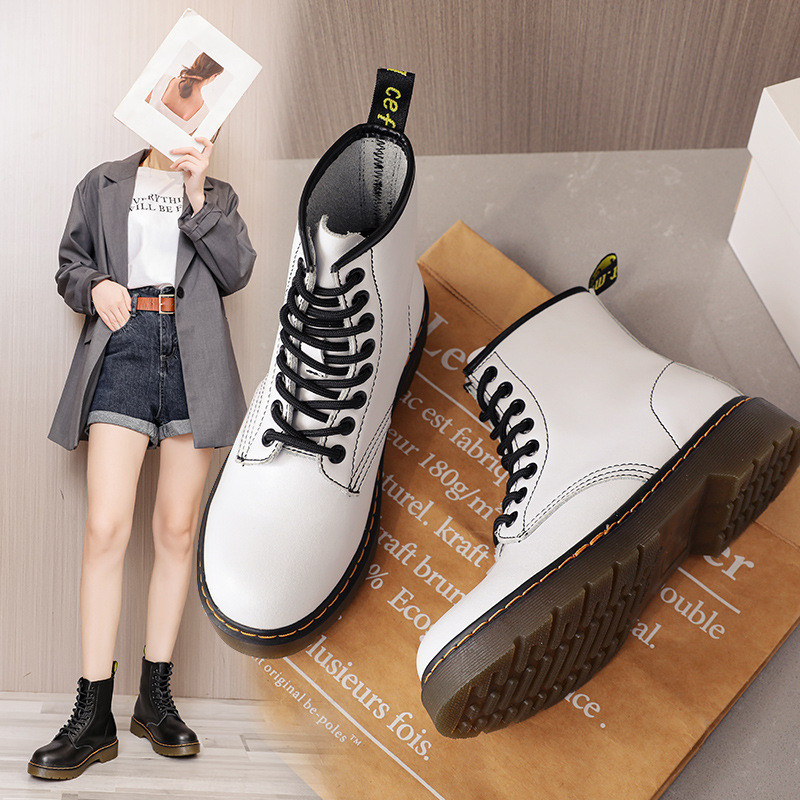 1460 Klasik DR Martin Boots Kulit asli Wanita 8 murid gaya Inggris putih 6 lubang pendek Anak Plus s