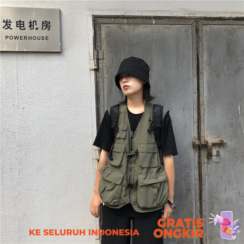 Rompi Tebal Pria  Fotografi luar Fashion Brand Pasangan Militer Fungsi Kerja Taktik Pakaian Multi Po