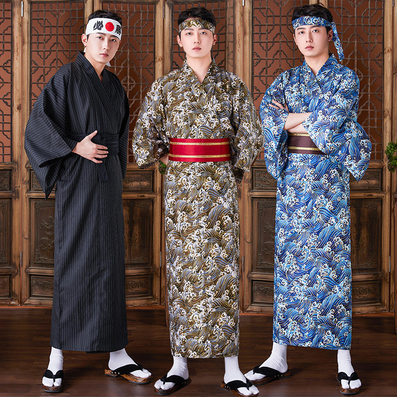 Pakaian tradisional pria Jepang dan gaya lama kimono set samurai