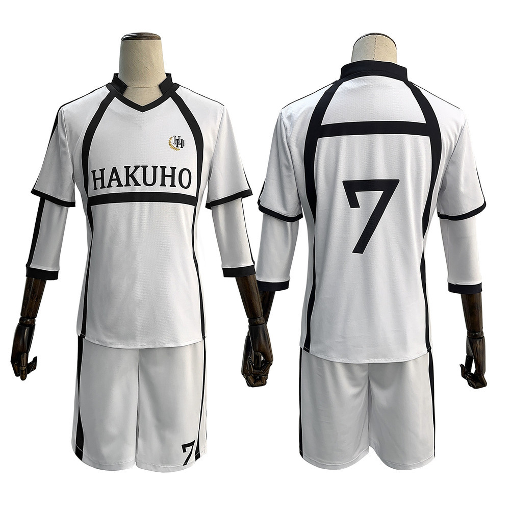 HOLOUN Blue Lock Anime Nagi NO.7 Reo Mikage NO.10 Cosplay Costume Jersey Wig Rose Net Football Unifo