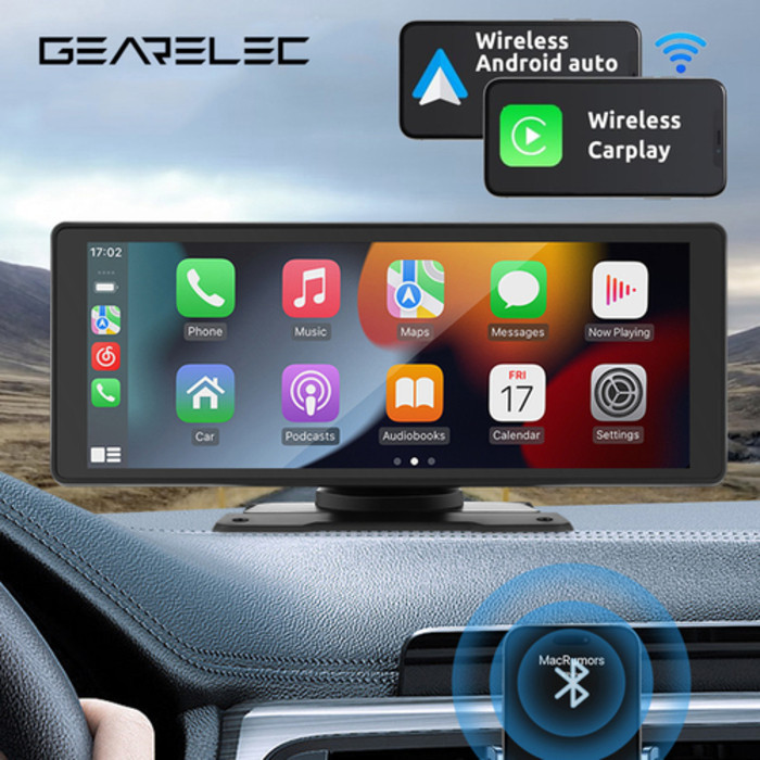 10.26" Portable Carplay Android Auto Stereo 1080p menyentuh Screen Bluetooth GPS USB FM untuk Car Tr