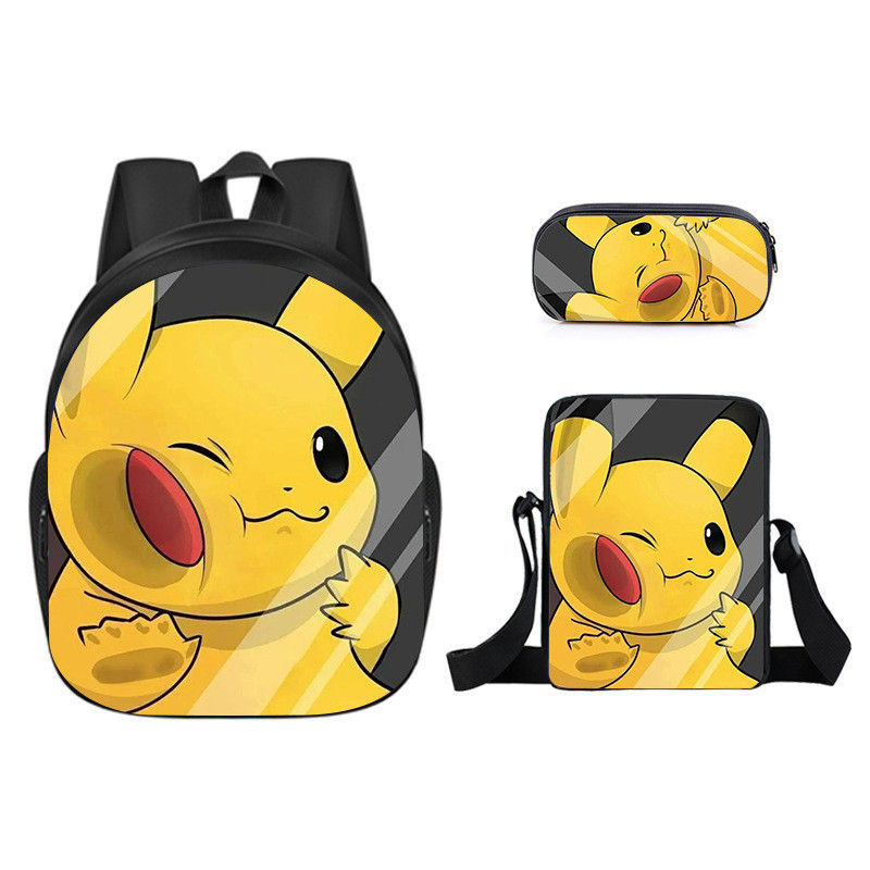 Tas Sekolah Anak   Tas Pikachu Cross Body untuk anak-anak, kapasitas besar siswa primar dan sekolah 