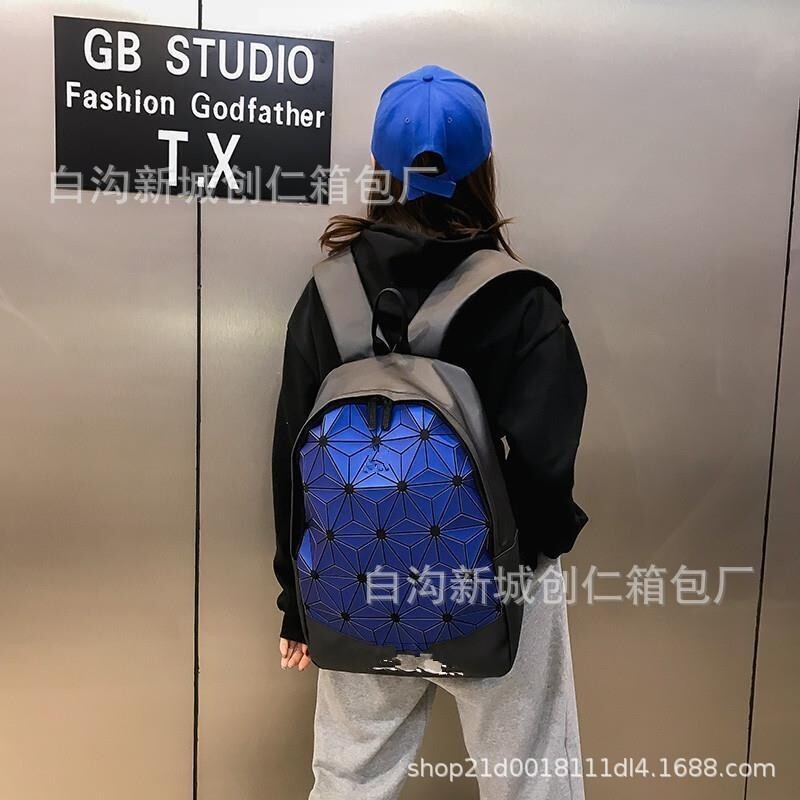 Tas wanita, perjalanan siswa kuliah, untuk pria, versi Korea, tas belakang trendi fashion berlian, k