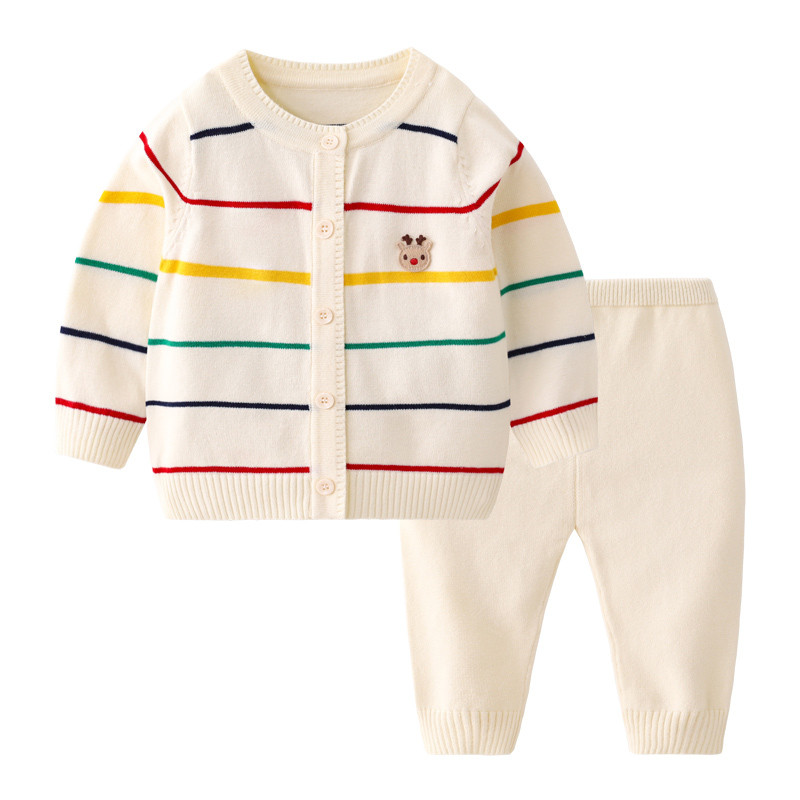 sweater set anak laki-laki dan perempuan rajutan jaket baru lahir musim gugur pakaian bayi
