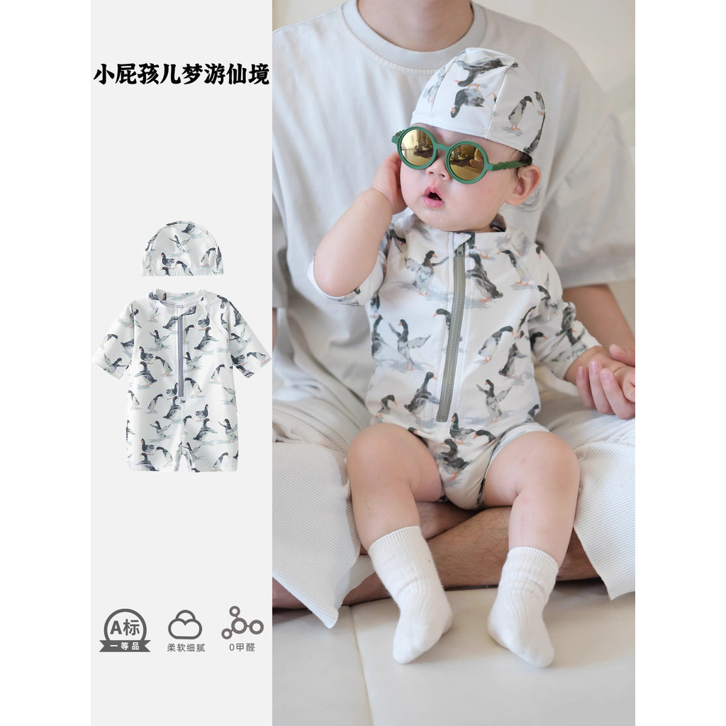Baju bayi baru musim panas anak-anak perlindungan matahari pengeringan cepat baju renang anak laki-l