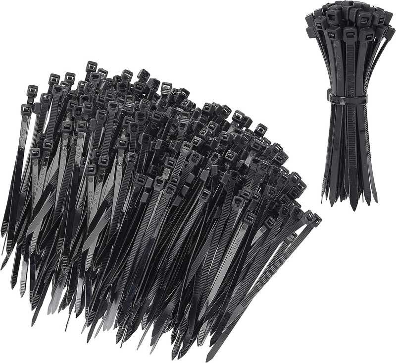 

Bates- 1 200 Pack, 4 Inch, Zipties, Tie Wraps, Electrical Cable Black Zip Tie, Plastic Straps,