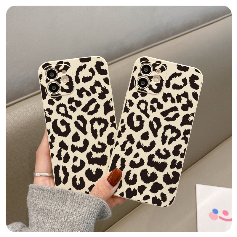 Phone Cases  Leopard Spot Apple 14 Telepon Silicone Instagram Full Package iPhone XR Case Suitable u