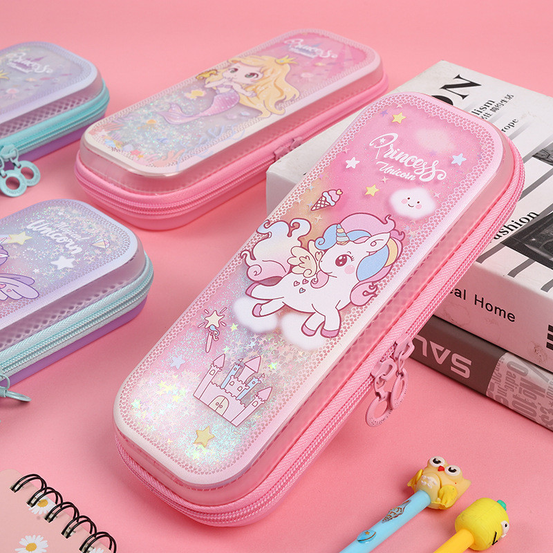 

Tempat Pensil Xiao Ling Jing Bag dengan Peti minyak dan Flowing Sand Kartun TPU Student Stationery Pen Anak Box Best Brand Import