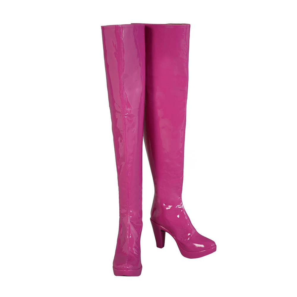 HOLOUN OSHI NO KO Anime Ai Hoshino Cosplay Boots Zipper Up Long Red Faux Leather EU35 to EU43 Party 
