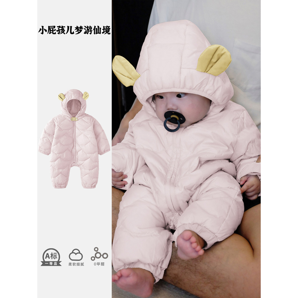 Bayi baju bulu perempuan musim dingin bayi baru lahir ketebalan pakaian kapas