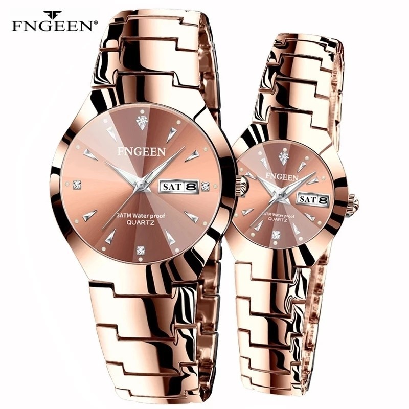 2024 FNGEEN 5808 Relogio Feminino Couple Watch Men Quartz watch for Lovers Women wristwatch Stainles