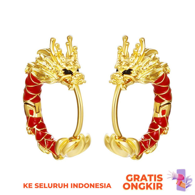Anting-anting Cantik  Tahun Baru Zodiac, zodiac, dan naga, desain niche wanita, lukisan tiga dimensi