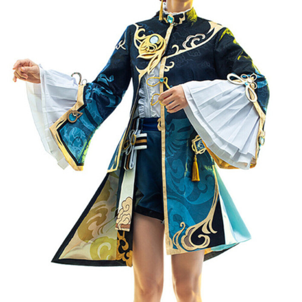 Sanmachi Genshin cos Xingqiu kemeja musim semi anak laki-laki setelan cosplay tuan muda Xingqiu tipi