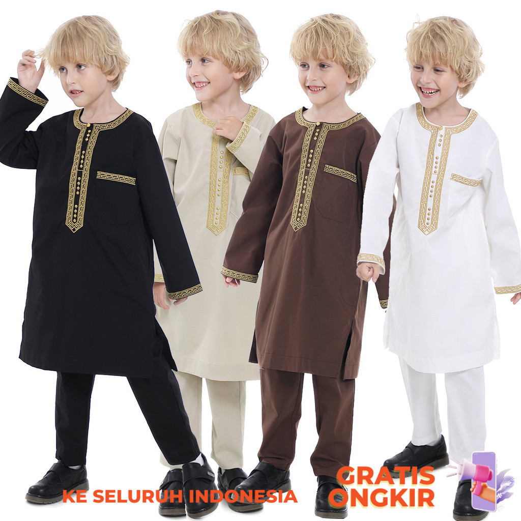 Pakaian Etnik  Teenage Boys Embroidered Robe Set, TH878