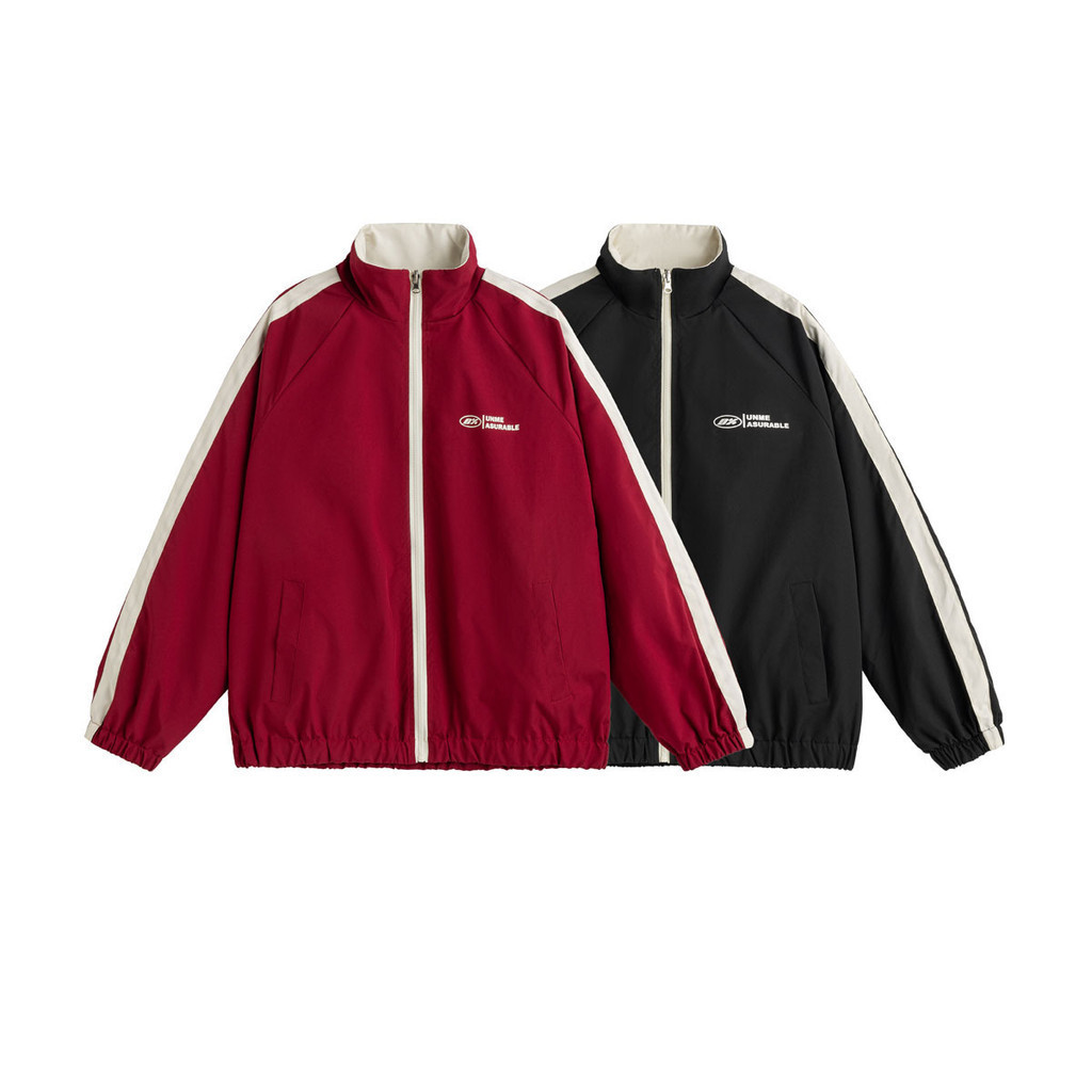 Dua sisi memakai + fashion jalanan Amerika anti air untuk desain semi musim gugur laki-laki, jaket p