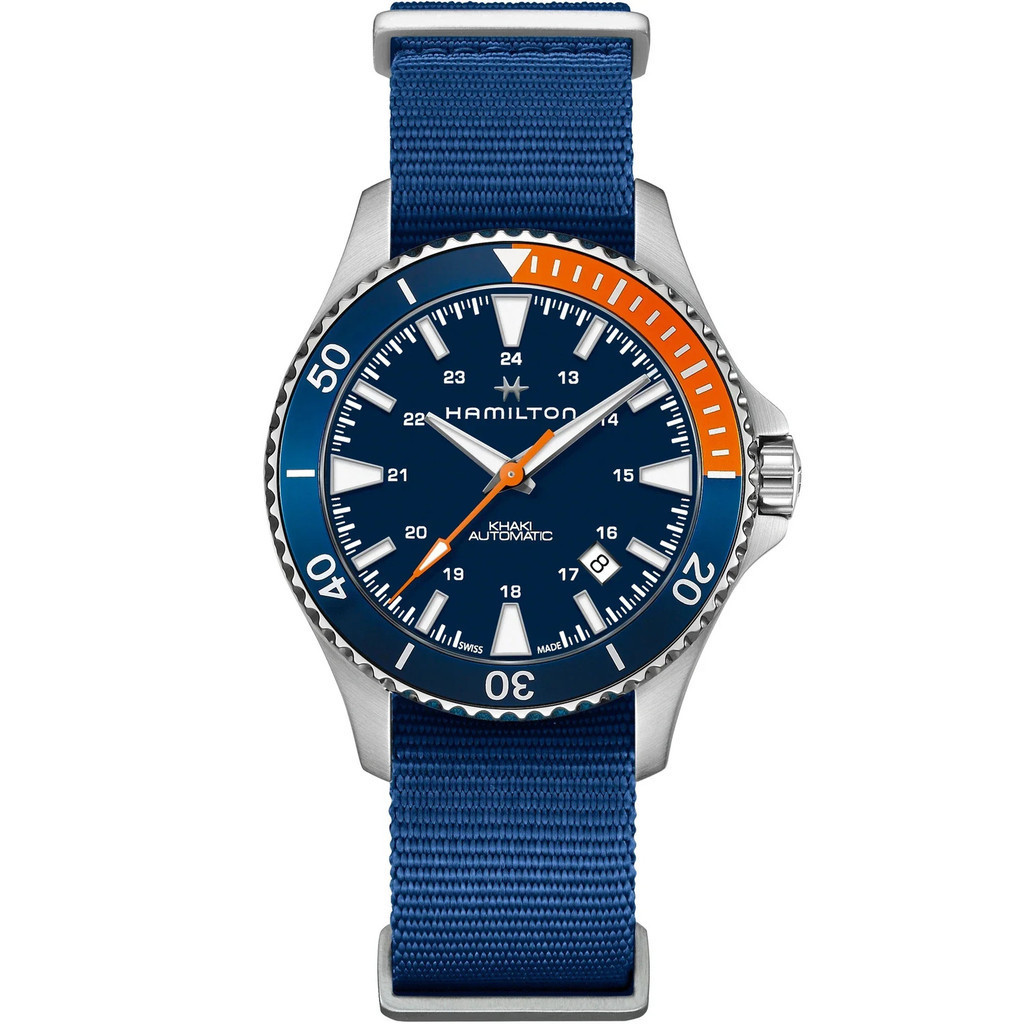 Hamilton Men's Quartz Watches Sports Casual Knitted canvas Stainless Steel Band Exquisite Brand 3Bar