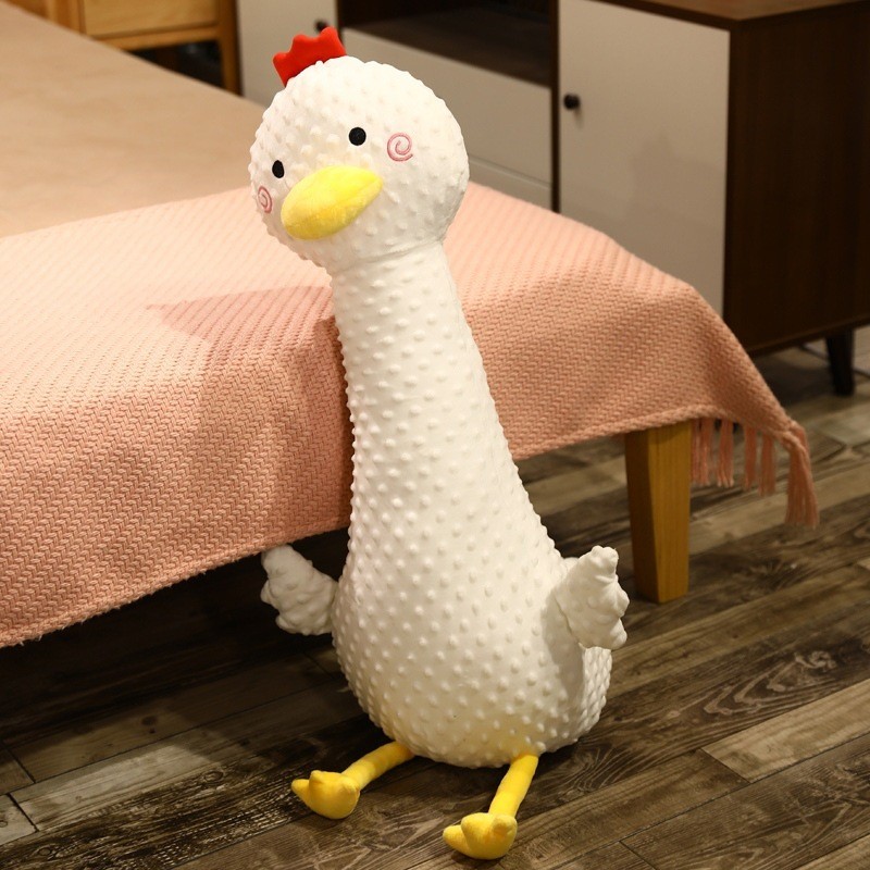 Boneka  Jaring merah besar putih balus memegang plush mainan kain boneka anak perempuan tidur kaki b