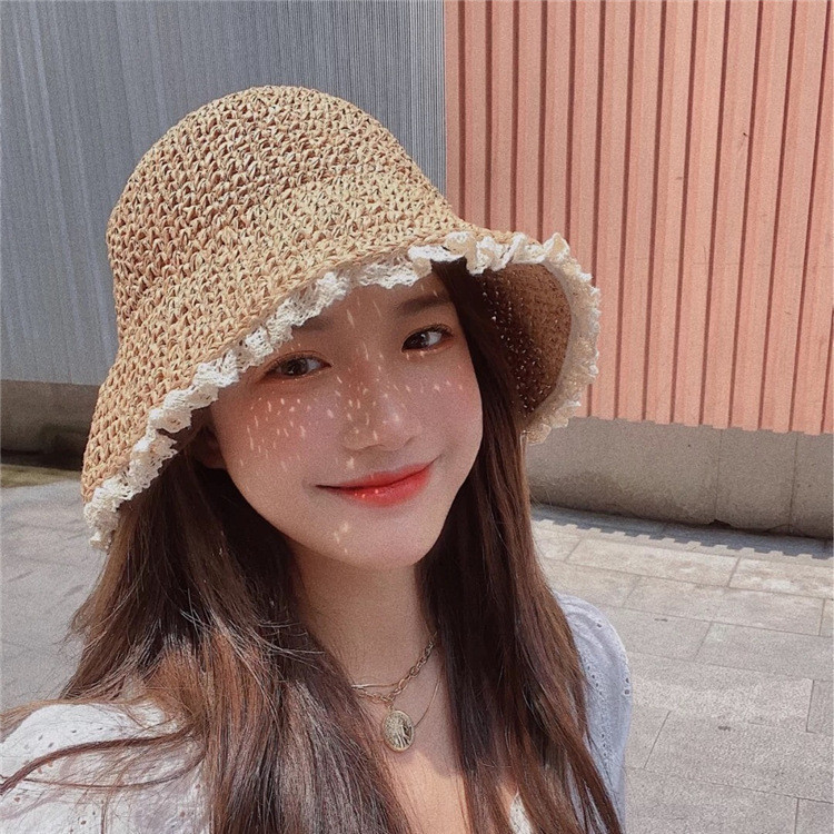 

Tempat Pensil Topi Wanita Topi untuk wanita, perlindungan matahari musim panas, sinar UV, bayangan matahari, lace, ikan segar kecil, topi jerami Best Brand Import Best Brand Import