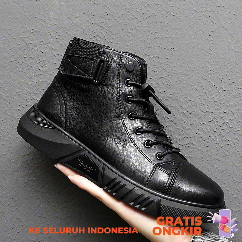 Sepatu Boots Pria Casual  2023 Big size trendy Martin for British boots, plush insulation, high top 