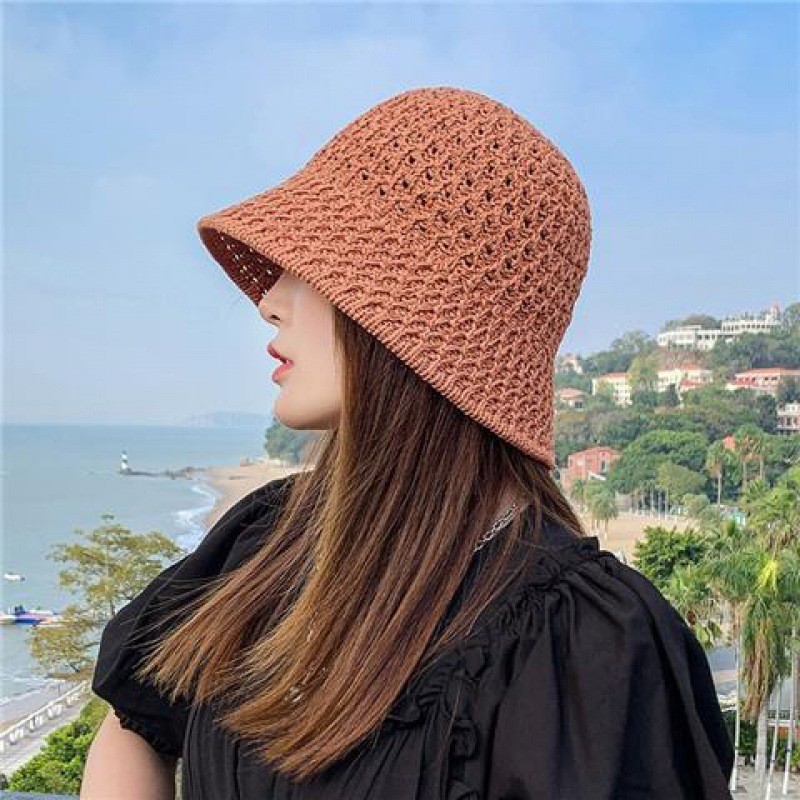 

Tempat Pensil Topi Wanita New Spring and Women's Fashion Brand Woven Hollow Breathable Summer Sunscreen Straw Net Red Versatile Fisherman Hat Best Brand Import Best Brand Import