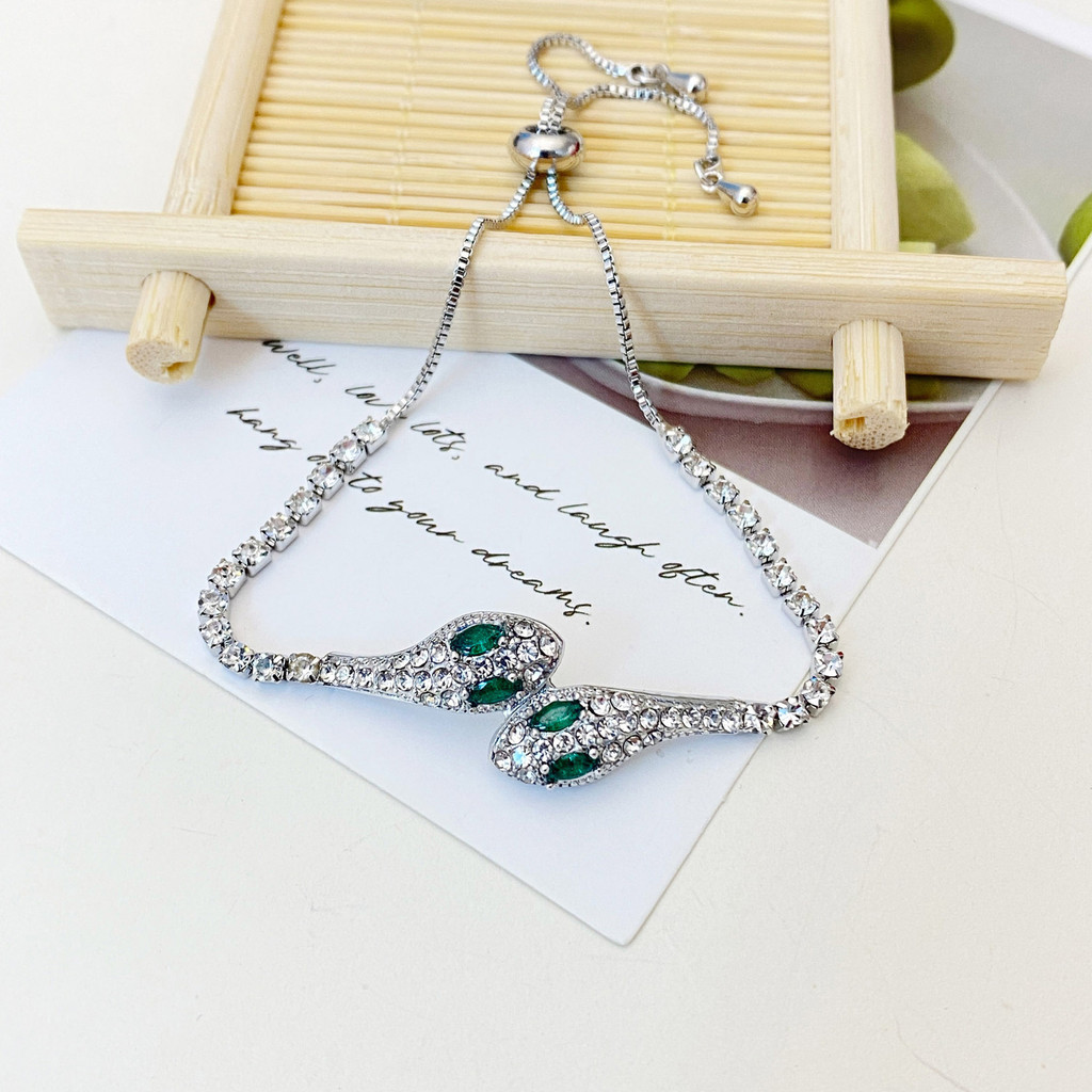 Gelang Shio Impor    Lanjutan Gelang Ular Mata Hijau Untuk Wanita, Fashionable, Light Luxury Style, 