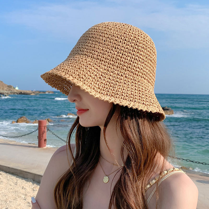 

Tempat Pensil Topi Wanita Grass Net Red Women's Summer Small Eaves Simple Sun Protection and Sunshade Travel Weaving Beach Fisherman Hat Best Brand Import Best Brand Import