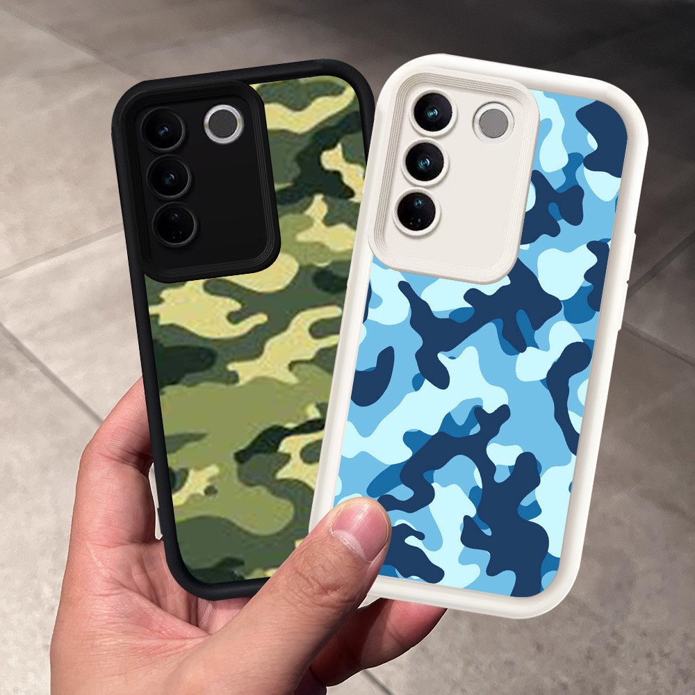 Casing untuk VIVO V29 Y100 Y81 Y81s V29E Pro Silikon Case H-92 Camouflage Camo