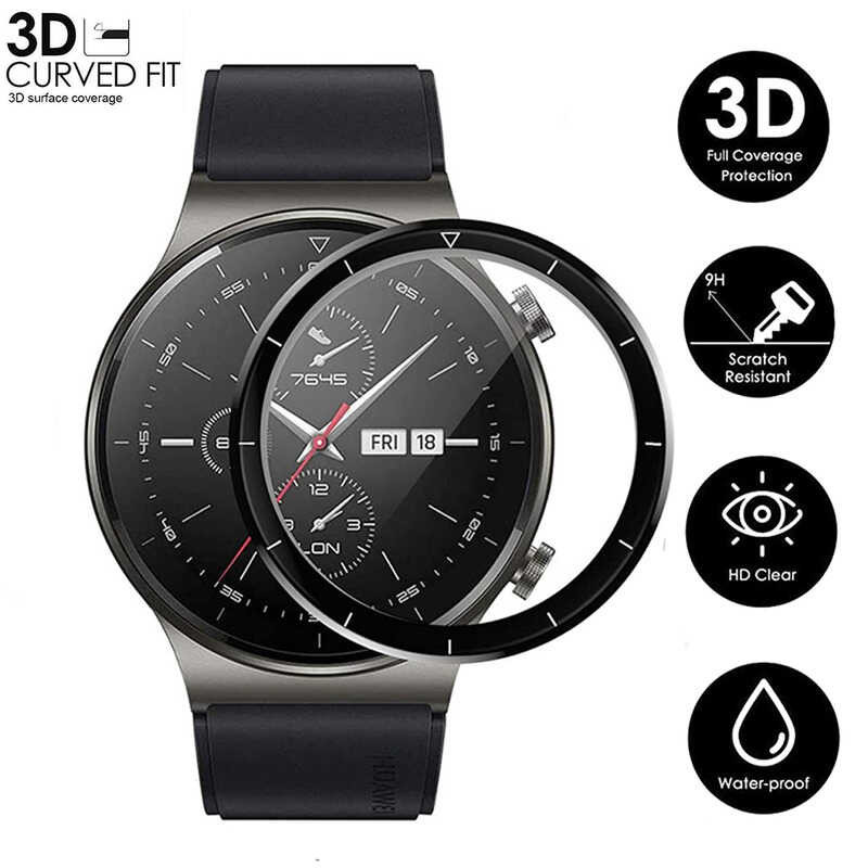 3D Curved Pinggir Soft Clear Protective For Huawei Watch GT2 Full Cover Screen Pro tector Film
