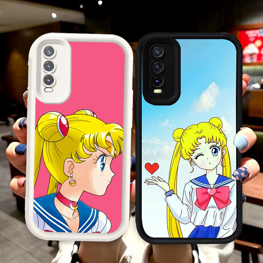 J-6 23 Sailor Moon Hitam Putih silikon lembut Casing untuk Samsung Galaxy A30s A50s A50 A30
