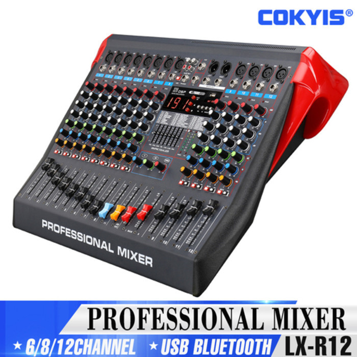 COKYIS 6/8/12 Channel bluetooth EQ Microphone Sound Console Professional Karaoke Audio Mix Dengan US