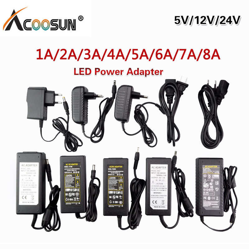 12V 24V Supply AC100V-240V 1A 2A 3A 5A 6A 7A Universal Power Adapter EU Charger Converter USA F