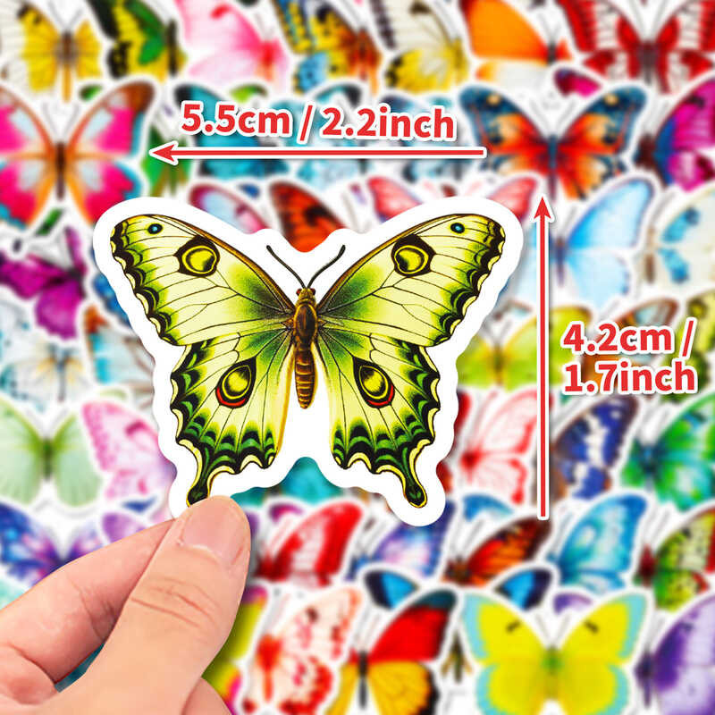 

￥ 50Pcs Butterfly Pack, Colorful Lovely Waterproof Stickers For Laptop, Telepon