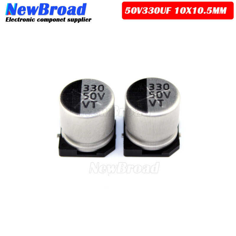 Aluminum 10PCS SMD Electrolytic Capacitor 50V330UF 10*10.5MM 330UF50V 50V 330UF