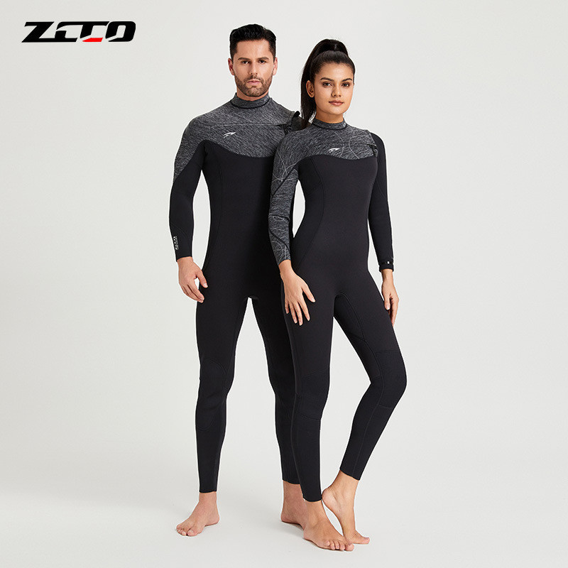 Menyelam wetsuit  2/3 mm ZCCO jumpsuit dengan zipper horisontal laki-laki perempuan untuk tetap hang
