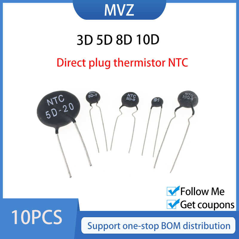 Resistor Termal 10pcs NTC 3D-25 5D-5 5D-7 5D-9 5D-11 5D-13 5D-15 5D-20 5D-25 8D-7 8D-9 8D-11 8D