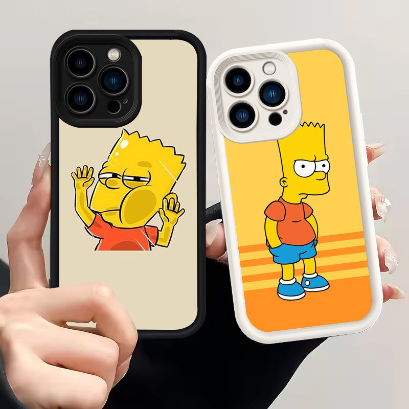 Casing untuk iPhone 8 13 Pro Max Plus Silikon Case H-96 Bart Simpson
