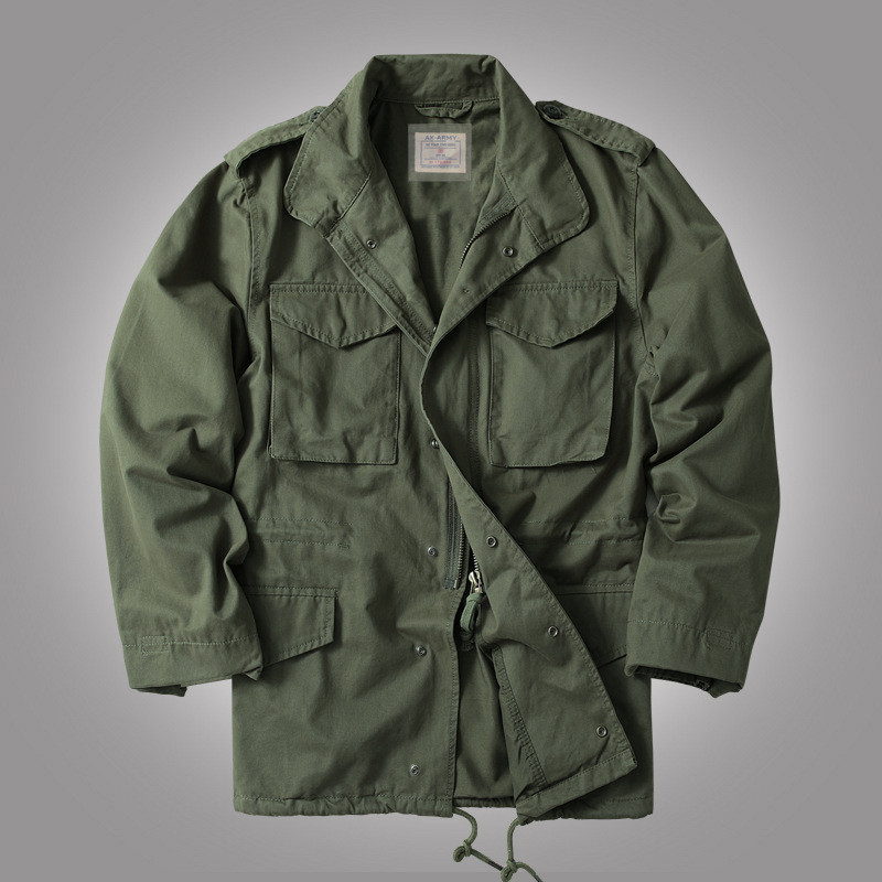 Rambo M65 Field Windbreaker Amerika WWII OG107 Army Green Work Jacket Pria M65-1