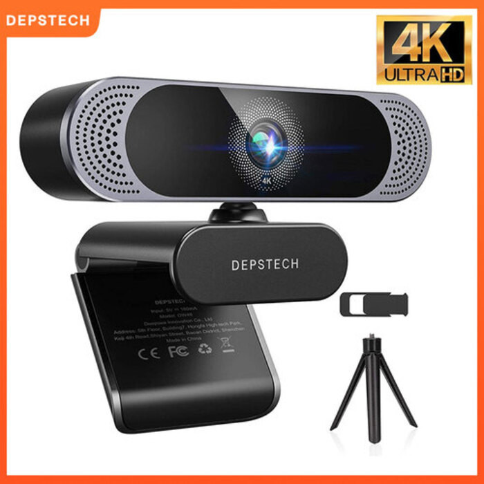 

DEPSTECH DW49 4K 8MP HD Webcam dengan Noise- Cancelling Microphone/ Privacy Cover/ Tripod Plug Play USB Web Camera for