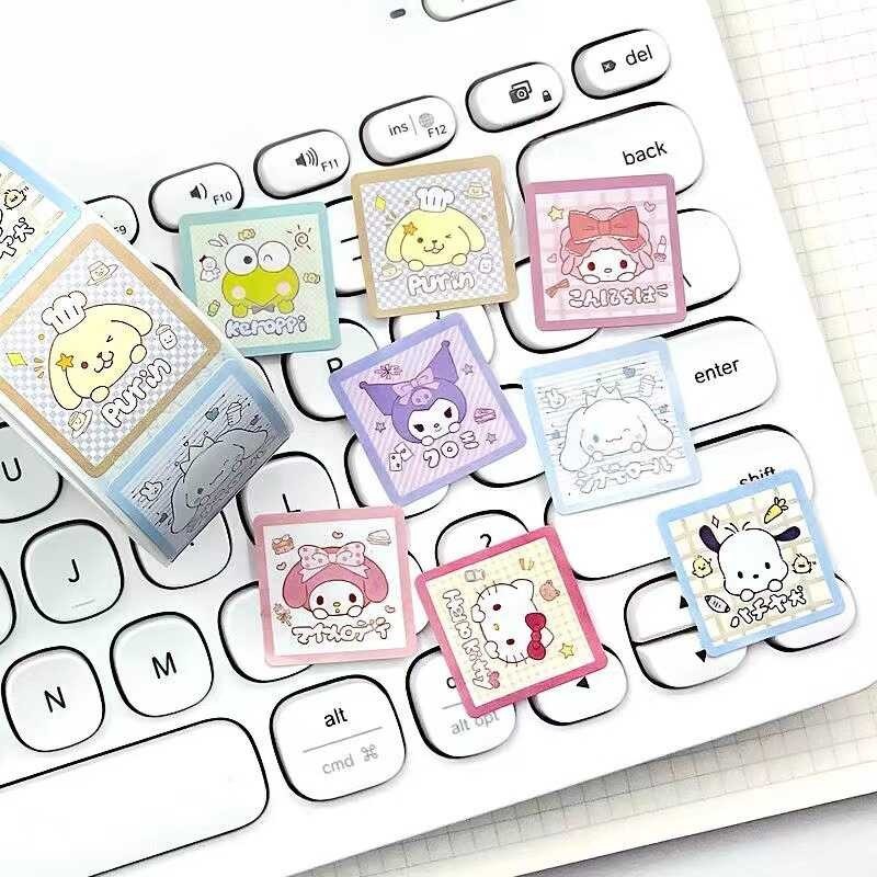 

￥ 4000Pcs/8Roll Sanrio Blind Box Stickers Halo Kitty Kuromi Cinnamoroll Melody DIY Laptop Phone D