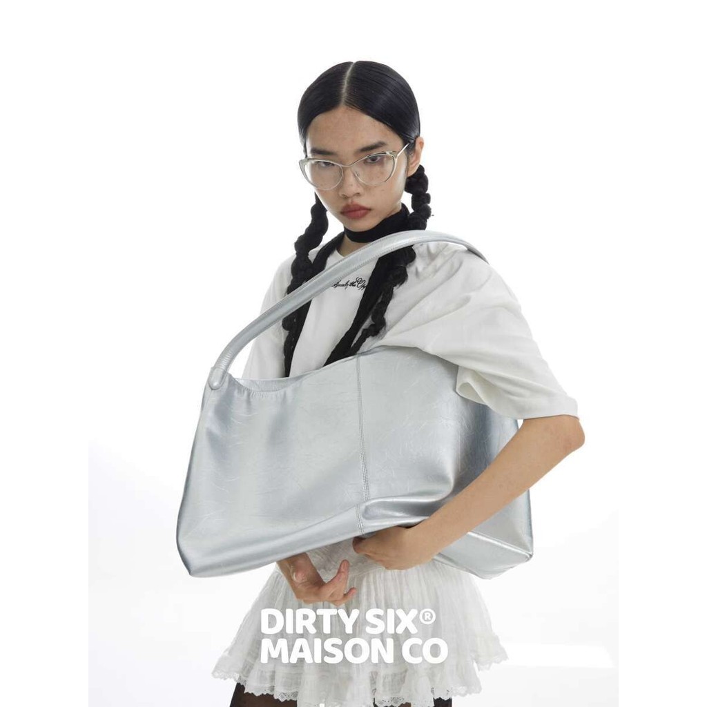 DirtySix / Jill Big Pocket Kulit sapi lembut oversize tas malas