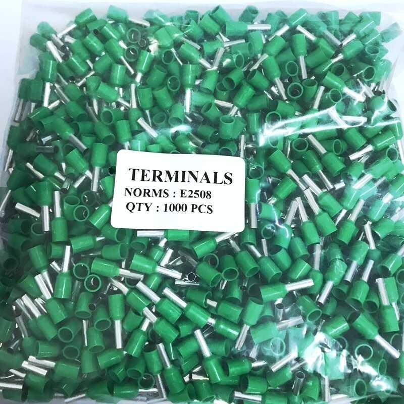 100PCS E2508 Tube insulating terminals AWG 14 Cable Wire Insulated 2.5 mm 2 Connector Insulatin